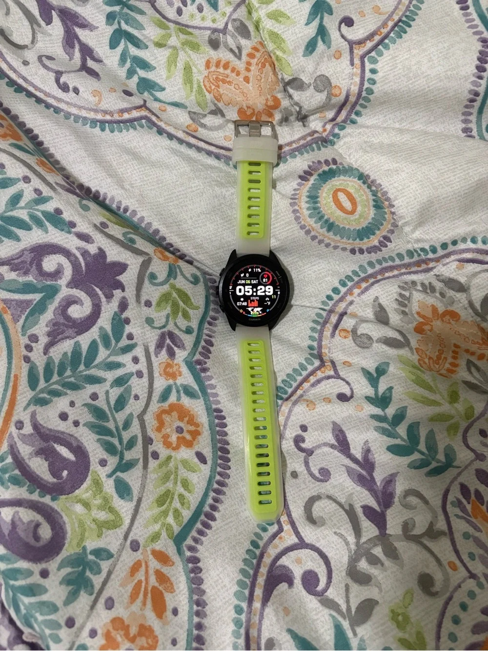 Garmin Black Forerunner 165 Smartwatch with Lime Green Accent